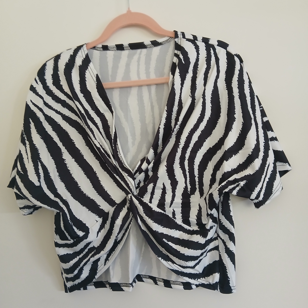 Stylish Black and White Zebra Print Two Piece Set